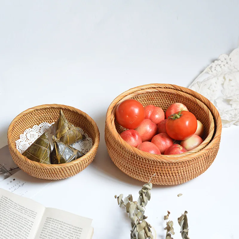 Rattan Fruit Tray Sundries Storage Basket for Tea Table Desktop Round Snacks Dried Fruit Storage Tools Household Supplies
Rattan Fruit Tray Sundries Storage Basket for Tea Table Desktop Round Snacks Dried Fruit Storage Tools Household Supplies