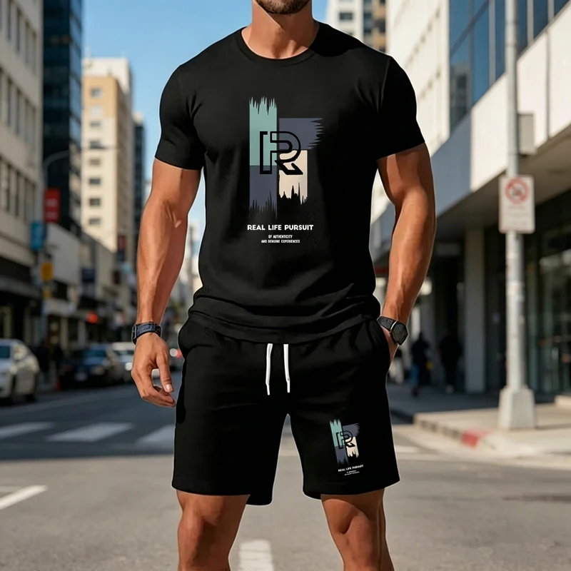 Men's 2 Piece Outfit Geometric Letter R Graphic Print Real Life Pursuit Text Short Sleeve T Shirt And Drawstring Shorts Summer
Men's 2 Piece Outfit Geometric Letter R Graphic Print Real Life Pursuit Text Short Sleeve T Shirt And Drawstring Shorts Summer