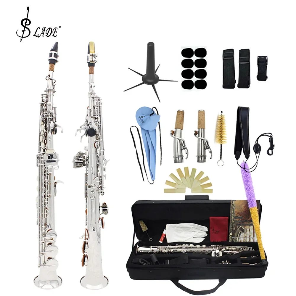 SLADE Professional Straight Soprano Saxophone B Flat Brass Saxophone High Quality Woodwind Instrument Sax with Case Reeds Parts
SLADE Professional Straight Soprano Saxophone B Flat Brass Saxophone High Quality Woodwind Instrument Sax with Case Reeds Parts