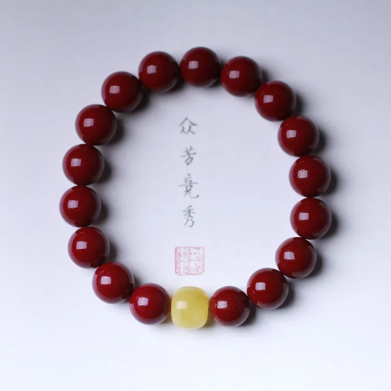 Cinnabar Bracelet with Beeswax Old Beads Accessories Design Fashion Elegant Jewelry Bracelet for Boys and Girls
Cinnabar Bracelet with Beeswax Old Beads Accessories Design Fashion Elegant Jewelry Bracelet for Boys and Girls