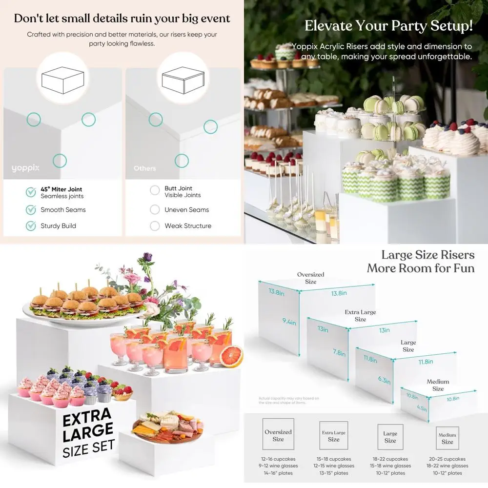 13.8 Large Acrylic Display Stands, Nesting Risers for Table, Ideal for Collectibles, Figures, and Showpieces
13.8 Large Acrylic Display Stands, Nesting Risers for Table, Ideal for Collectibles, Figures, and Showpieces