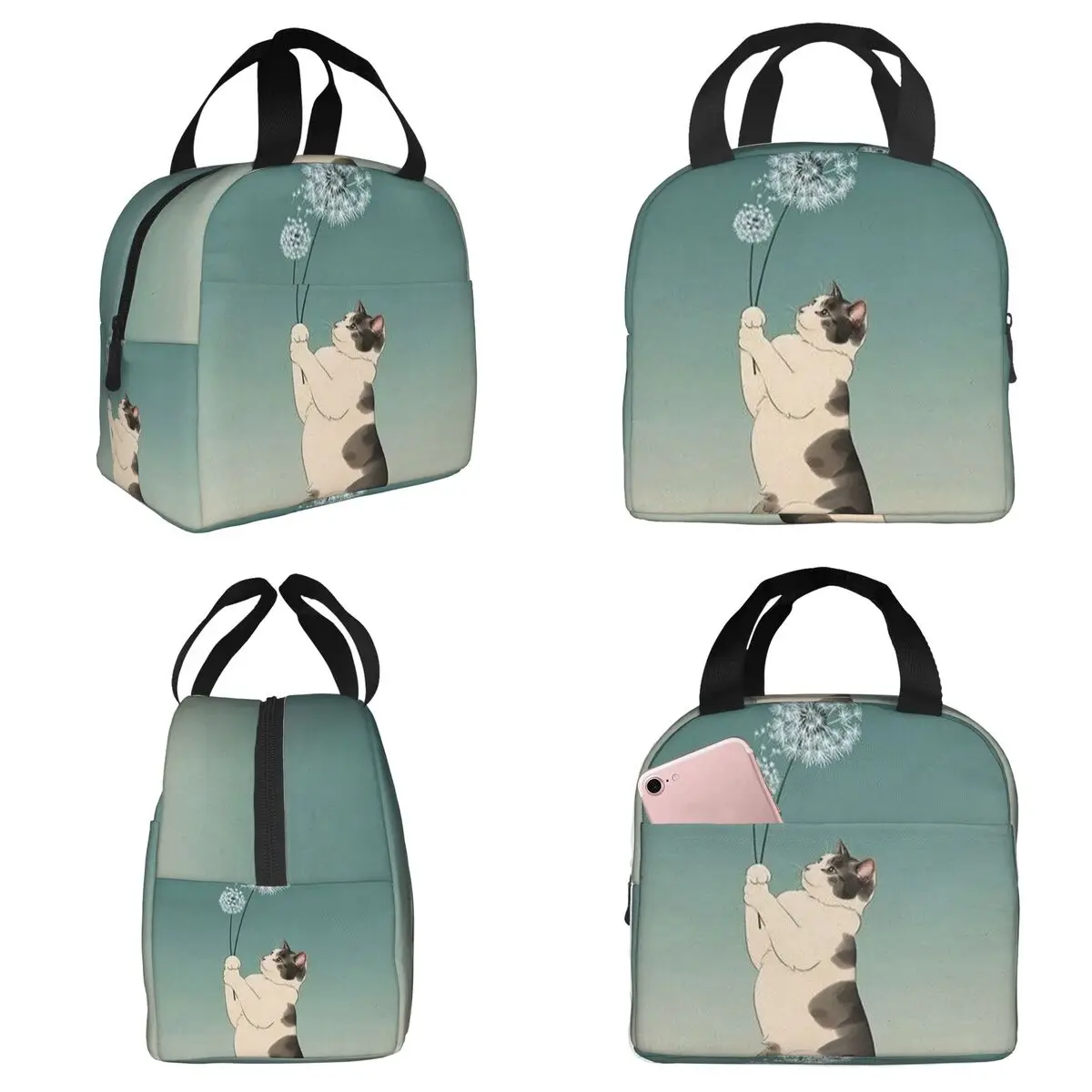 Cat Flies In The Air On A Dandelion Insulated Lunch Bag for Women Cooler Thermal Food Box Tote Portable Lunch Boxes Container
Cat Flies In The Air On A Dandelion Insulated Lunch Bag for Women Cooler Thermal Food Box Tote Portable Lunch Boxes Container