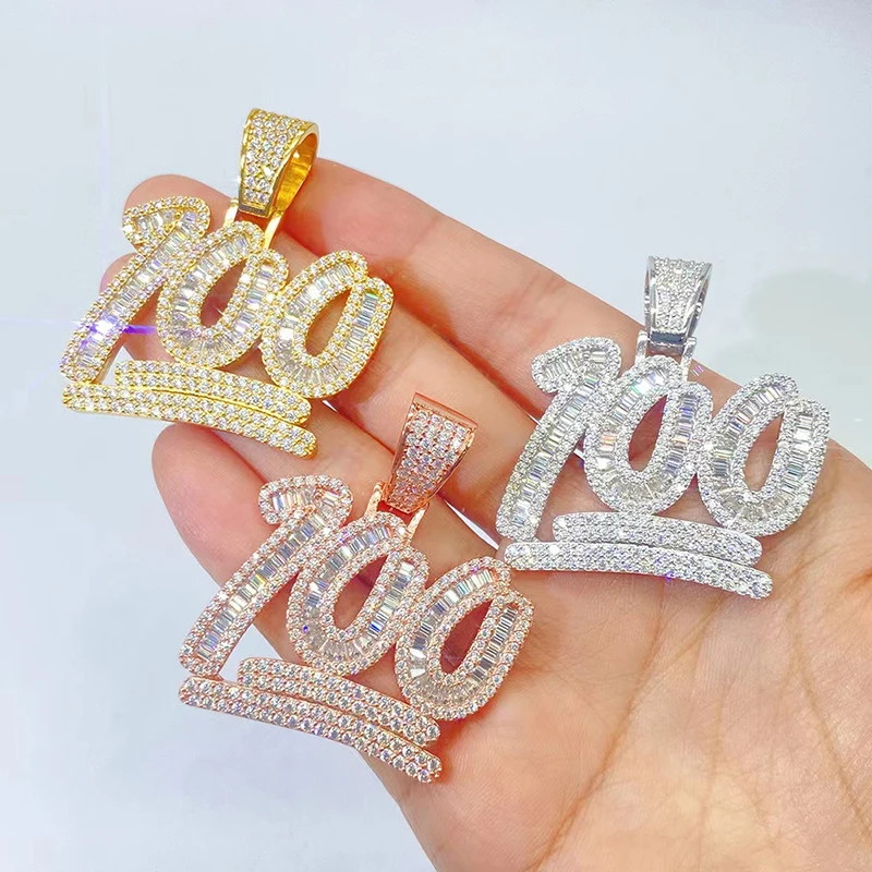 Iced D Color Moissanite 100 Number Pendant 925 Sterling Silver Moissanita Diamond Hiphop Pendant 16K Golf Finish Pass Tester
Iced D Color Moissanite 100 Number Pendant 925 Sterling Silver Moissanita Diamond Hiphop Pendant 16K Golf Finish Pass Tester
