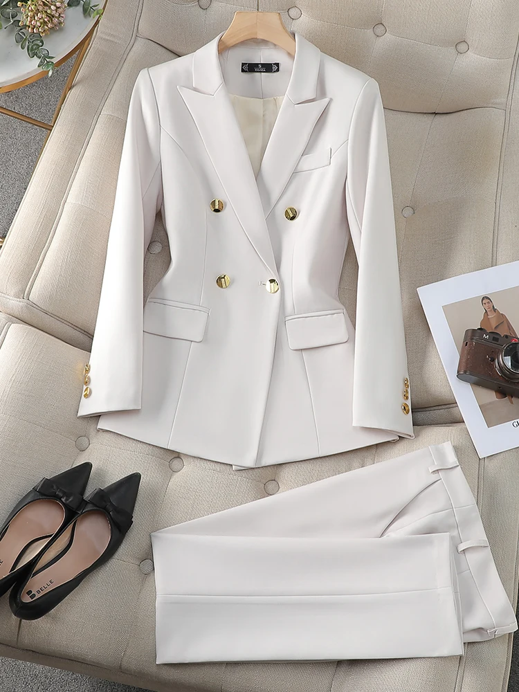 Navy Apricot Khaki Office Ladies Winter Pant Suit Women Business Work Wear Jacket Blazer Trouser Formal 2 Piece Set JJ1035
Navy Apricot Khaki Office Ladies Winter Pant Suit Women Business Work Wear Jacket Blazer Trouser Formal 2 Piece Set JJ1035
