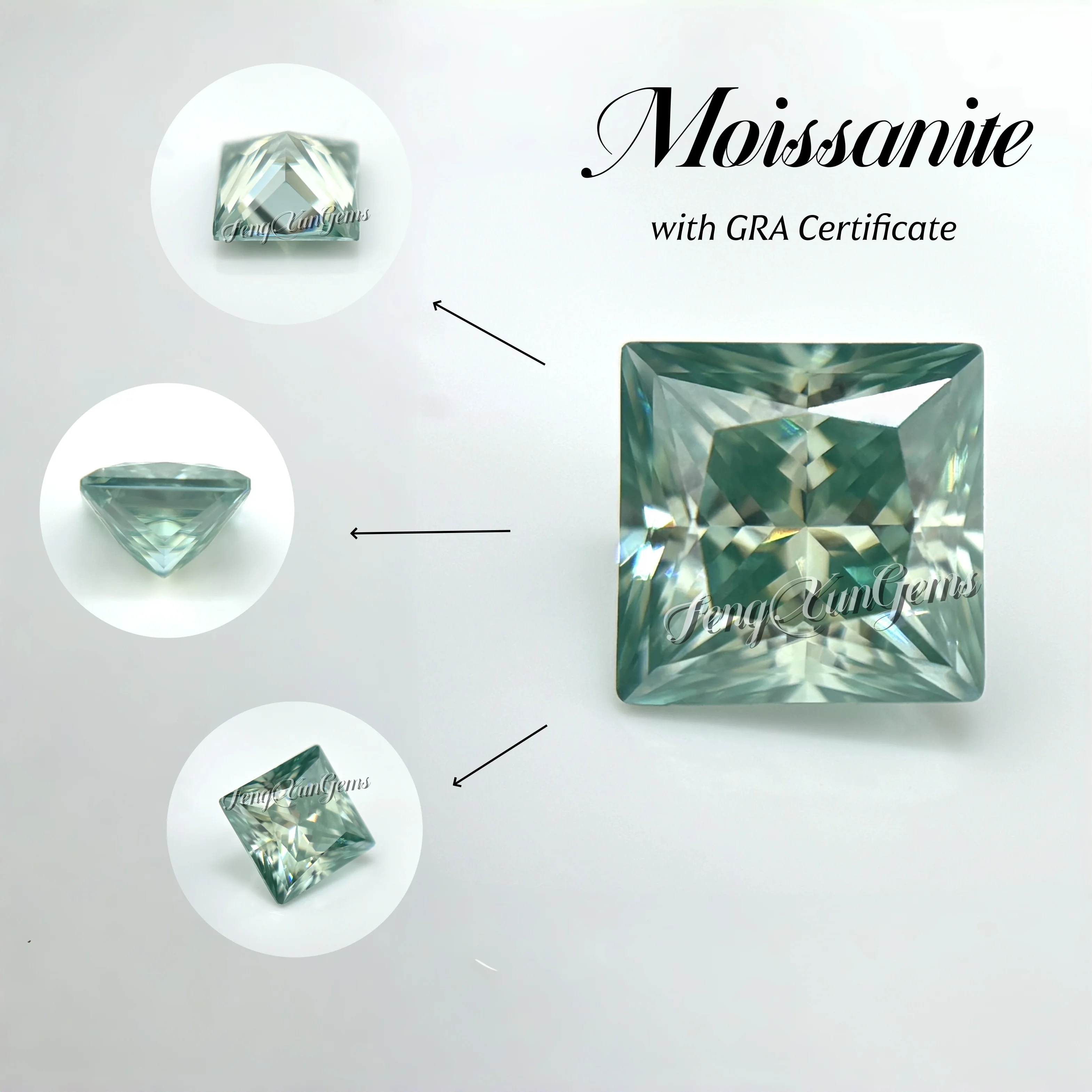 Princess cut Original Green Loose Moissanite Gemstones 0.3~6ct with GRA Certificate VVS1 Clarity Jewelry Material Making
Princess cut Original Green Loose Moissanite Gemstones 0.3~6ct with GRA Certificate VVS1 Clarity Jewelry Material Making