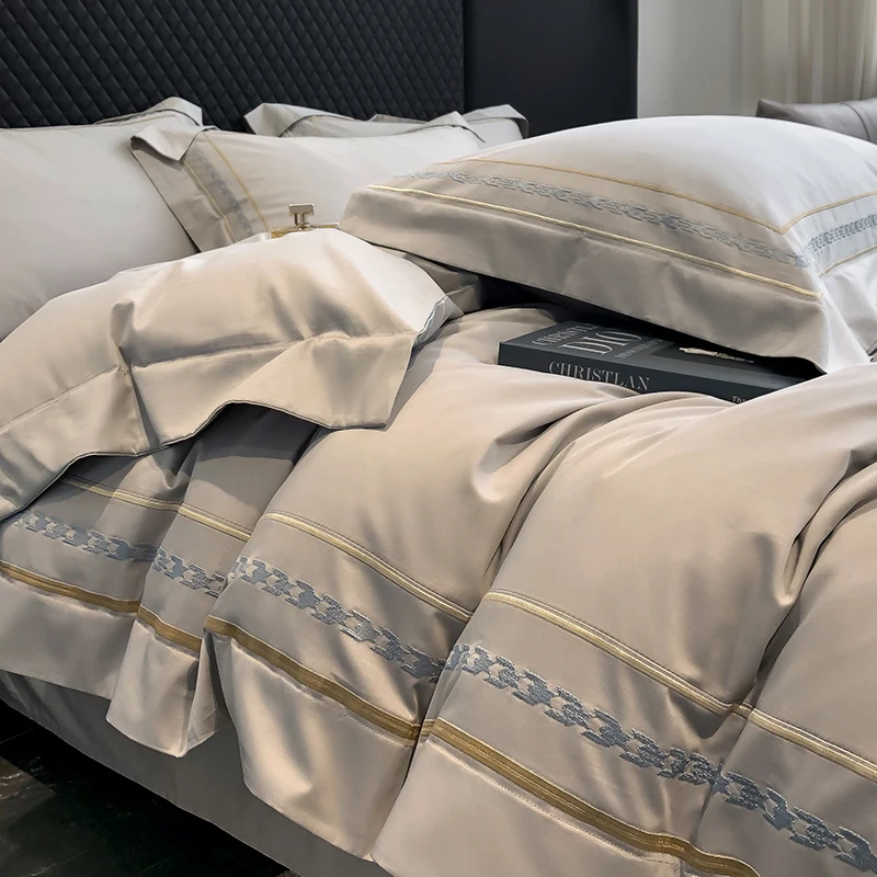 200s Long-Staple Cotton Four-Piece Set Pure Cotton 100% Cotton Bed Sheet Quilt Cover European-Style Luxury High-End Household
200s Long-Staple Cotton Four-Piece Set Pure Cotton 100% Cotton Bed Sheet Quilt Cover European-Style Luxury High-End Household