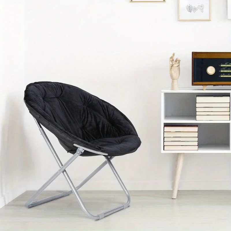 A set of 2 oversized fur moon sauce chairs with soft folding and metal frame
A set of 2 oversized fur moon sauce chairs with soft folding and metal frame