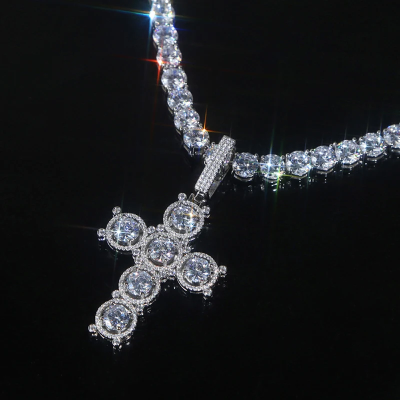 Hip Hop 5A+ CZ Stone Bling Ice Out Cross Pendants Necklace for Men Charm Jewelry with 8mm Tennis Chain Silver Color
Hip Hop 5A+ CZ Stone Bling Ice Out Cross Pendants Necklace for Men Charm Jewelry with 8mm Tennis Chain Silver Color