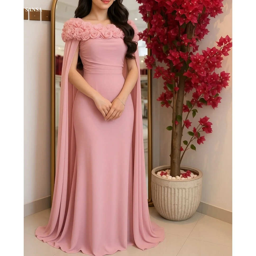 Sansa Customized Pink 3D Flowers Shawl Mermaid Prom Dresses Strapless فساتين للمناسبات الخاصة Floor-Length vestidos de festa
Sansa Customized Pink 3D Flowers Shawl Mermaid Prom Dresses Strapless فساتين للمناسبات الخاصة Floor-Length vestidos de festa