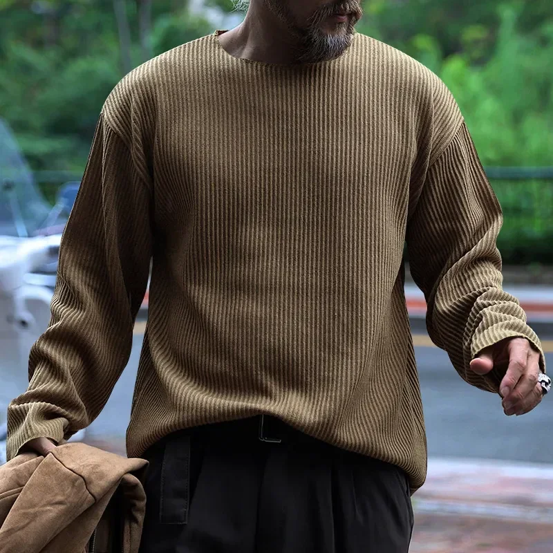 Casual Mens Sweater O Neck Long Sleeve Loose Jumper T Shirt Autumn Fashion Pure Color Ribbed Knitted Pullover Men Basic Sweaters
Casual Mens Sweater O Neck Long Sleeve Loose Jumper T Shirt Autumn Fashion Pure Color Ribbed Knitted Pullover Men Basic Sweaters