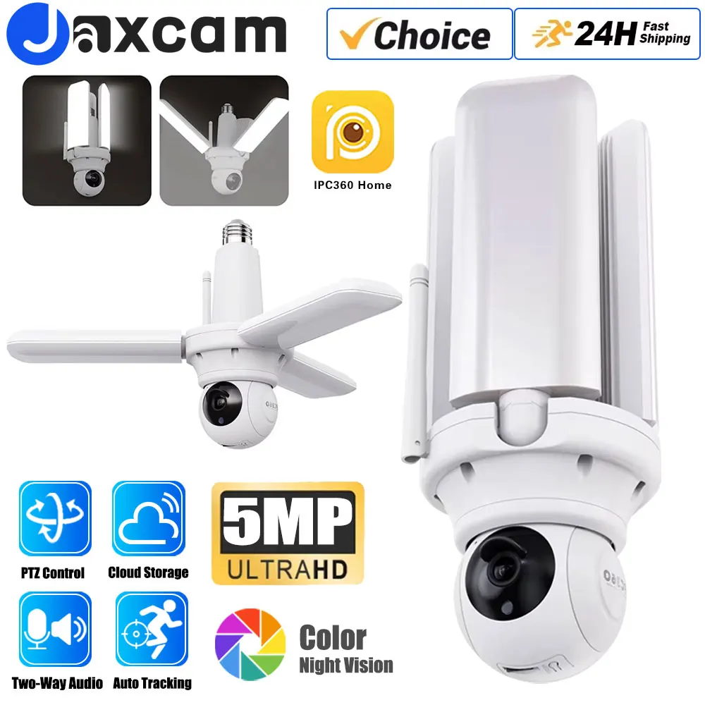 Smart 5MP E27 Bulb Security Camera PTZ Floodlight, AI Human Tracking & Color Night Vision, WiFi Wireless CCTV for Indoor/Outdoor
Smart 5MP E27 Bulb Security Camera PTZ Floodlight, AI Human Tracking & Color Night Vision, WiFi Wireless CCTV for Indoor/Outdoor
