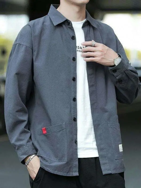 Longsved Men's Shirt Spring New Fashion Handsome Collar PU Leather Waist-Cinching CleanFit Nine-Quarter Sleeve Length
Longsved Men's Shirt Spring New Fashion Handsome Collar PU Leather Waist-Cinching CleanFit Nine-Quarter Sleeve Length