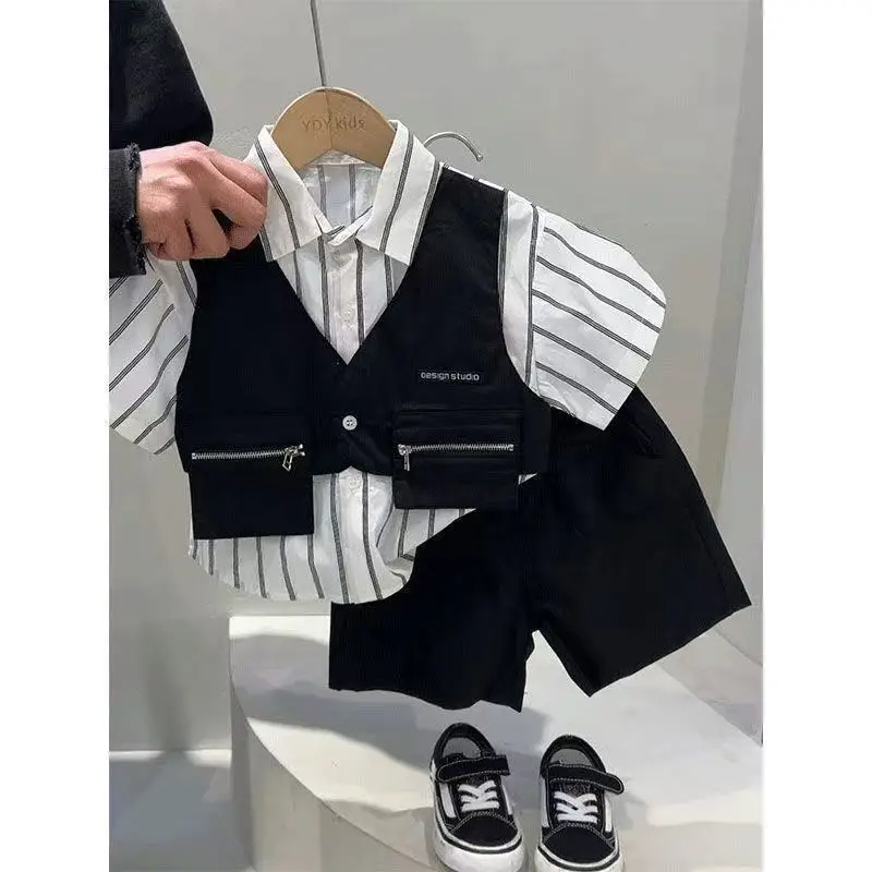 Boys Summer Shirt Set New Boys and Babies gentleman Clothing Children's Short Sleeve Two Piece Set Fashionable
Boys Summer Shirt Set New Boys and Babies gentleman Clothing Children's Short Sleeve Two Piece Set Fashionable