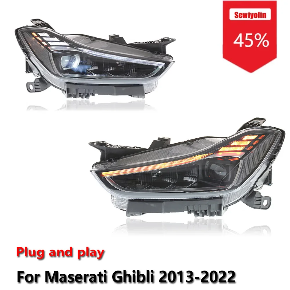 Sewiyolin Car LED Headlight Assemblies For Maserati Ghibli 2013-2022 Fog DRL Brake Turn Signal Lamp Plug and Play
Sewiyolin Car LED Headlight Assemblies For Maserati Ghibli 2013-2022 Fog DRL Brake Turn Signal Lamp Plug and Play