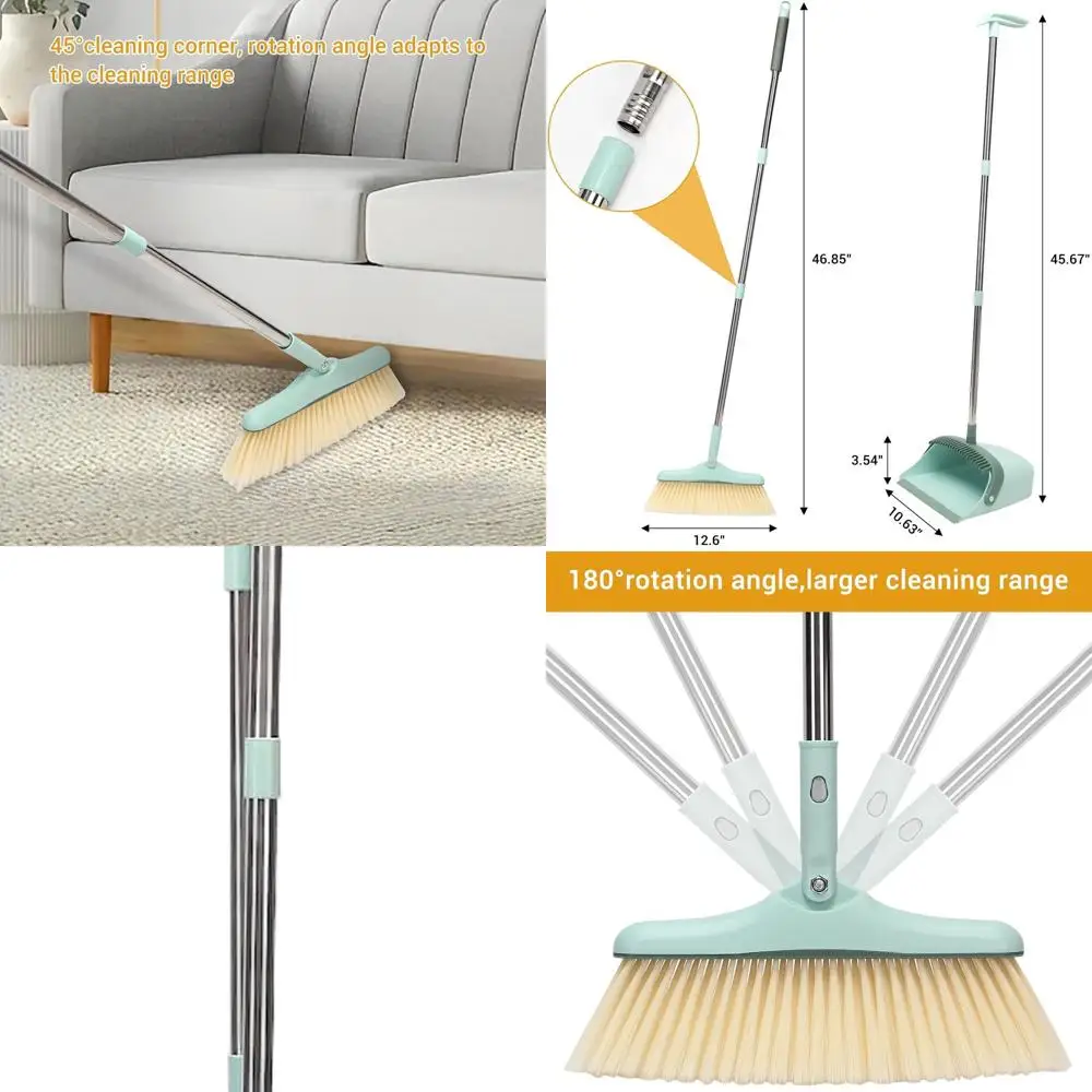 Green Long-Handled Broom and Dustpan Set for Home, Office, and Lobby Use
Green Long-Handled Broom and Dustpan Set for Home, Office, and Lobby Use