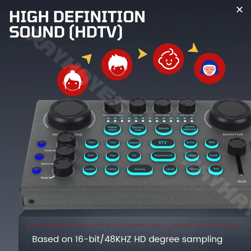 RAYHAYRS A3 Live Sound Card Mixer with DJ Mixing Effects Voice Changer USB Audio Interface for Live Streaming and Gaming 
RAYHAYRS A3 Live Sound Card Mixer with DJ Mixing Effects Voice Changer USB Audio Interface for Live Streaming and Gaming