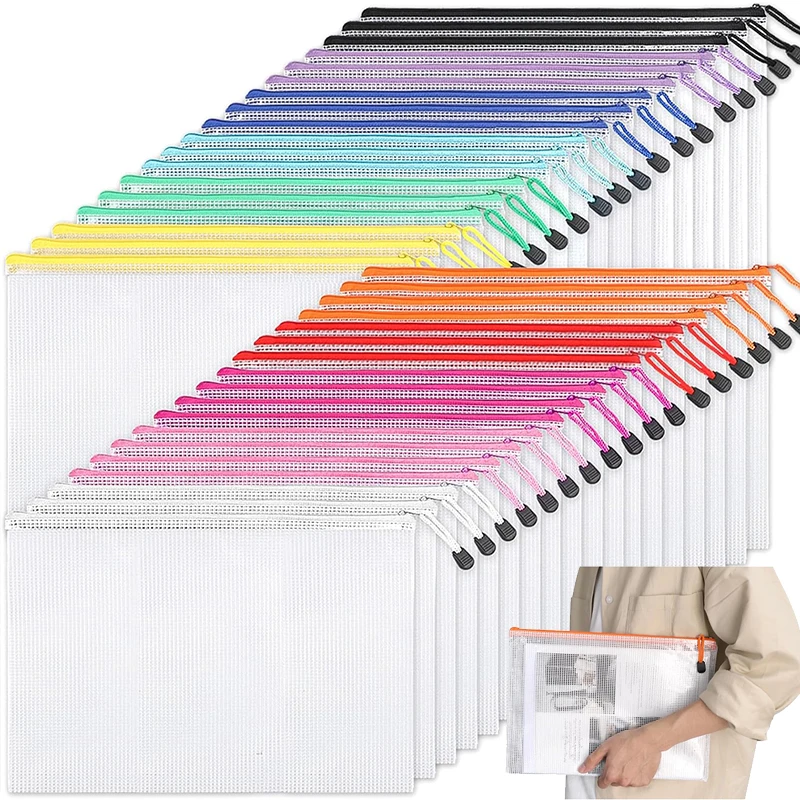 Mesh Zipper Pouch Document Bag A4/A5 Waterproof Zip File Folders Pen Bag Storage Bags School Office Supplies Document Folder TMZ
Mesh Zipper Pouch Document Bag A4/A5 Waterproof Zip File Folders Pen Bag Storage Bags School Office Supplies Document Folder TMZ