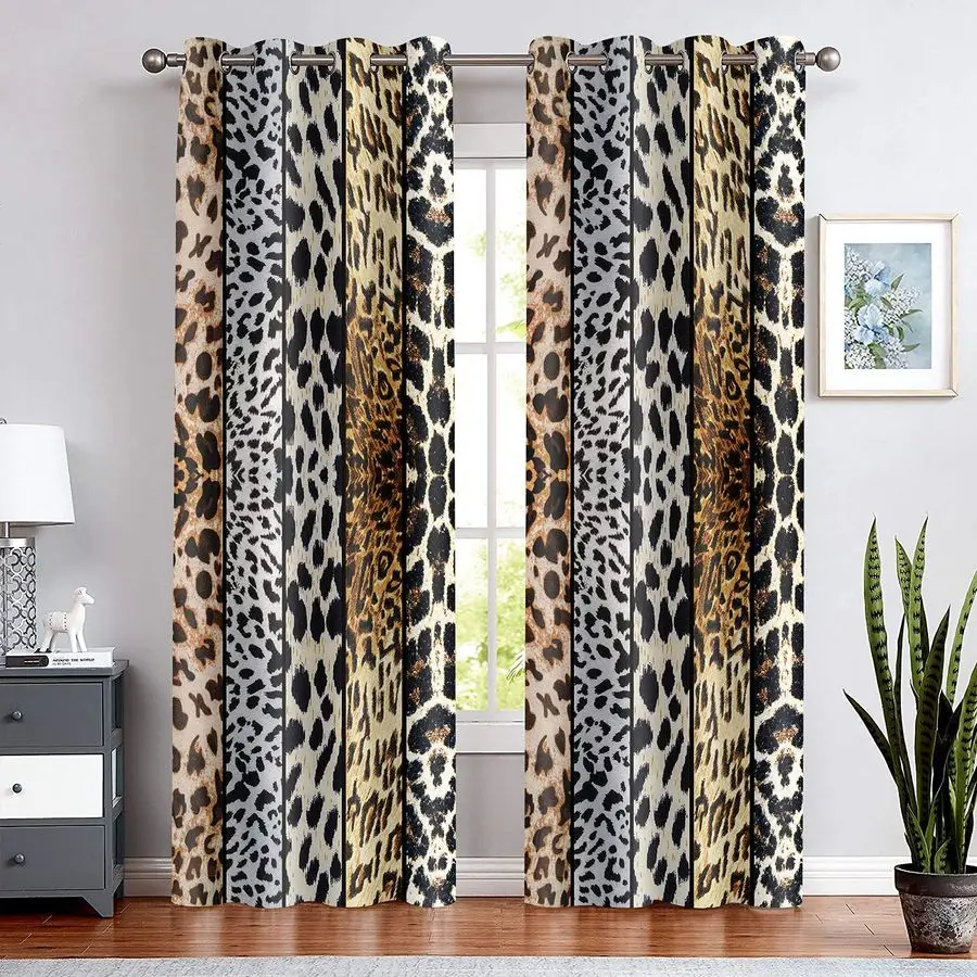 Wild Animal Print Curtain, Room Darkening Thermal Insulated Blackout Leopard Boa Window Drapes with Grommets for Living, Dining,
Wild Animal Print Curtain, Room Darkening Thermal Insulated Blackout Leopard Boa Window Drapes with Grommets for Living, Dining,