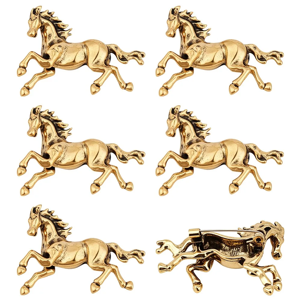 6Pcs Horse Alloy Brooch Exquisite Lapel Pins for Men Women Golden 43.5x33.5mm
6Pcs Horse Alloy Brooch Exquisite Lapel Pins for Men Women Golden 43.5x33.5mm