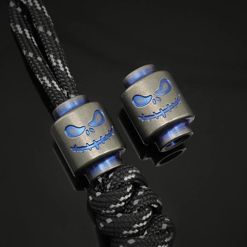 Titanium Alloy Evil Smile Push Pin Pendant EDC Umbrella Rope Knife Pendant Spacer Bead Keychain Zipper 
Titanium Alloy Evil Smile Push Pin Pendant EDC Umbrella Rope Knife Pendant Spacer Bead Keychain Zipper