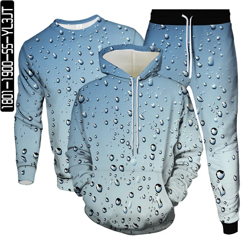 Water Drop Printed Hoodie Sweatshirt Pants Suit Cool Men Women 3 Pcs Sportwear Tracksuit Set Autumn Spring Men's Clothing S-6XL
Water Drop Printed Hoodie Sweatshirt Pants Suit Cool Men Women 3 Pcs Sportwear Tracksuit Set Autumn Spring Men's Clothing S-6XL