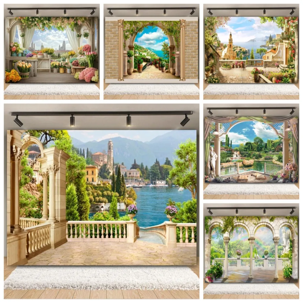 Summer Seaside Beach Photography Backdrop Palace Balcony Curtain Trees Flowers Wedding Birthday Holiday Decor Photo Background
Summer Seaside Beach Photography Backdrop Palace Balcony Curtain Trees Flowers Wedding Birthday Holiday Decor Photo Background