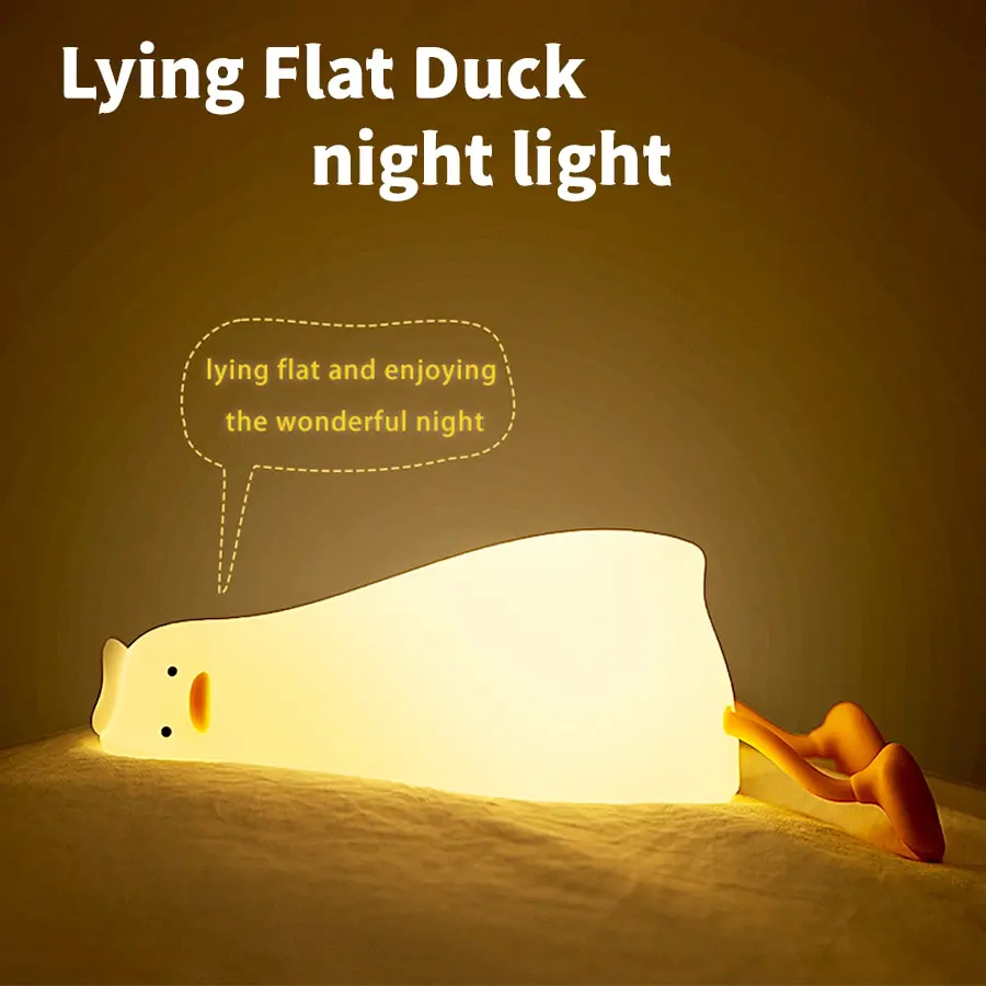 Silicone Duck LED Night Lights Rechargeable Children Clap Nightlights Baby Birthday Gift Touch Sensor Bedroom Decor Bedside Lamp
Silicone Duck LED Night Lights Rechargeable Children Clap Nightlights Baby Birthday Gift Touch Sensor Bedroom Decor Bedside Lamp