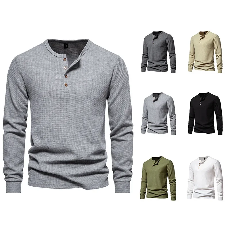 2024 Spring And Autumn New Men's Fashion Four Button Casual T-shirt Men's Long Sleeve T-shirt 
2024 Spring And Autumn New Men's Fashion Four Button Casual T-shirt Men's Long Sleeve T-shirt