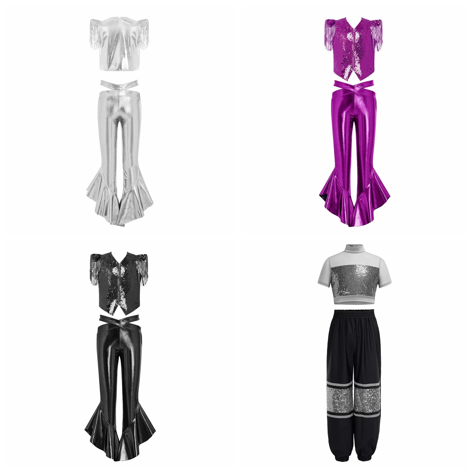 Girls Jazz Dance Costume Disco Clothes Kids Fashion Modern Dancewear Hip Hop Clothes Metallic Party Performance HipHop Outfit
Girls Jazz Dance Costume Disco Clothes Kids Fashion Modern Dancewear Hip Hop Clothes Metallic Party Performance HipHop Outfit