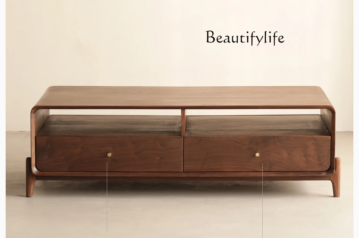 North America Black Walnut Wooden Tea Table Nordic Small Apartment Low Table TV Cabinet and Tea Table Combination
North America Black Walnut Wooden Tea Table Nordic Small Apartment Low Table TV Cabinet and Tea Table Combination