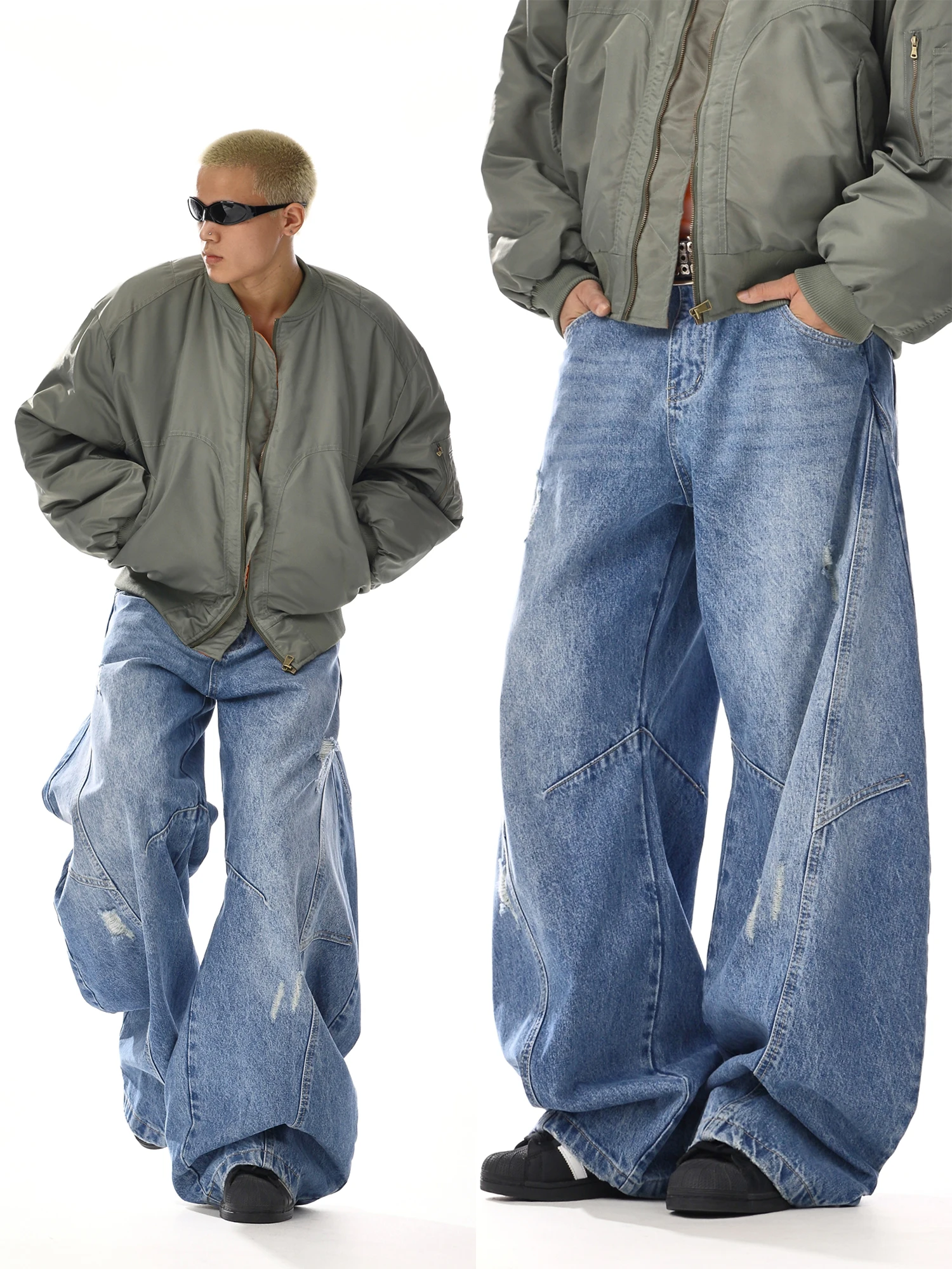 Retro American High Street Wide Leg Jeans Men's Loose Fit Knife Denim Pants Men's Women's Vintage Trousers
Retro American High Street Wide Leg Jeans Men's Loose Fit Knife Denim Pants Men's Women's Vintage Trousers