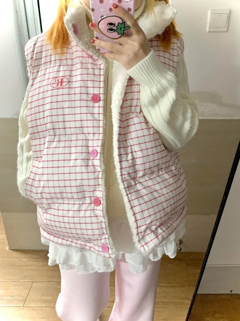 Новинка! Женский двусторонний жилет из овечьей шерсти Sweet School Sle Loose, хлопковая куртка для осени и зимы, для повседневной носки.
Новинка! Женский двусторонний жилет из овечьей шерсти Sweet School Sle Loose, хлопковая куртка для осени и зимы, для повседневной носки.