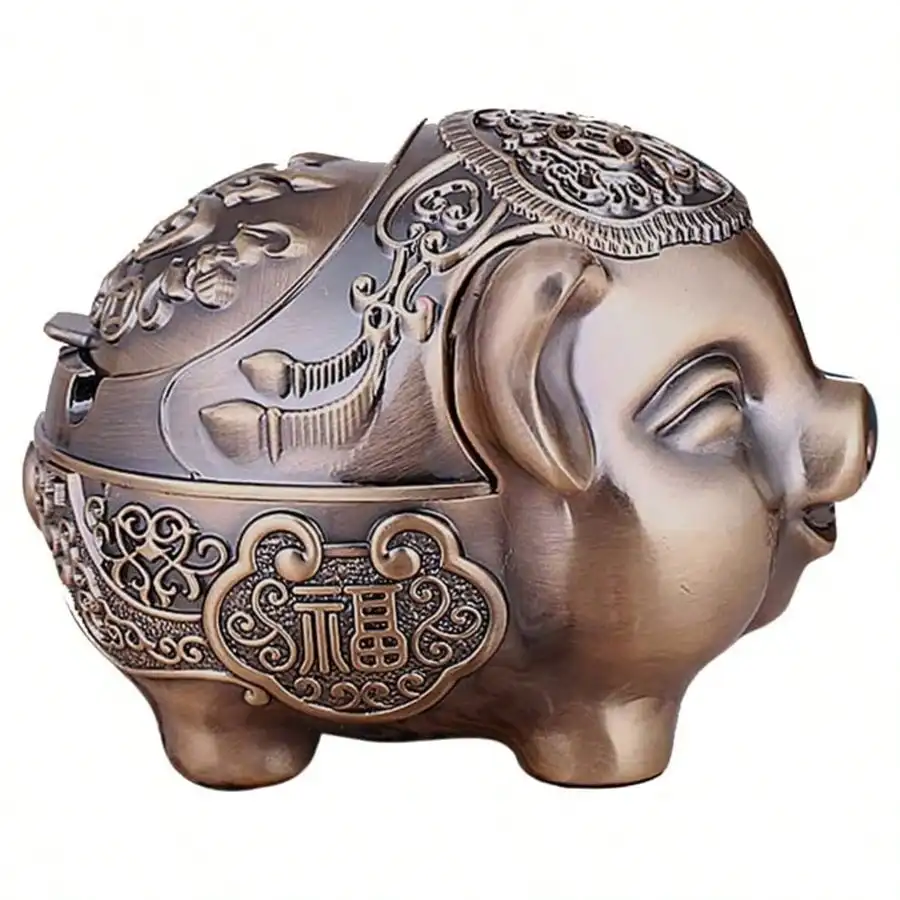 Pig Ashtray, Windproof Ashtray With Lid Portable Odor Ashtrays Holder Outdoor Indoor Smokers, Vintage Metal Desktop Tobacco Ash Tray Home Office Decoration (Bronze)
Pig Ashtray, Windproof Ashtray With Lid Portable Odor Ashtrays Holder Outdoor Indoor Smokers, Vintage Metal Desktop Tobacco Ash Tray Home Office Decoration (Bronze)