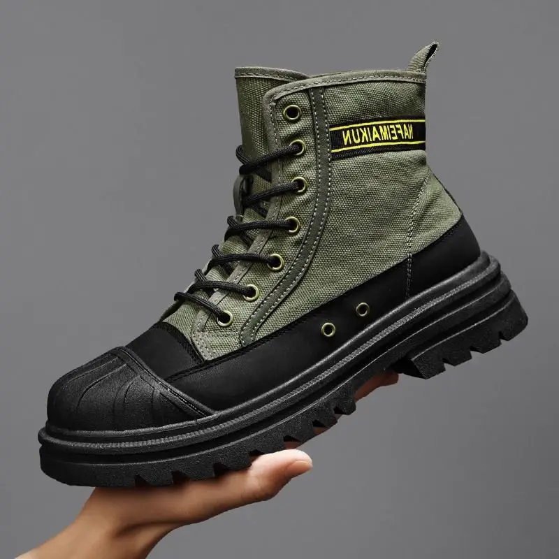 Летние дышащие байкерские ботинки с надписью в стиле пэчворк, парусиновые байкерские ботинки на шнуровке, модные мужские удобные ботинки на толстой подошве, увеличивающие рост 
Летние дышащие байкерские ботинки с надписью в стиле пэчворк, парусиновые байкерские ботинки на шнуровке, модные мужские удобные ботинки на толстой подошве, увеличивающие рост