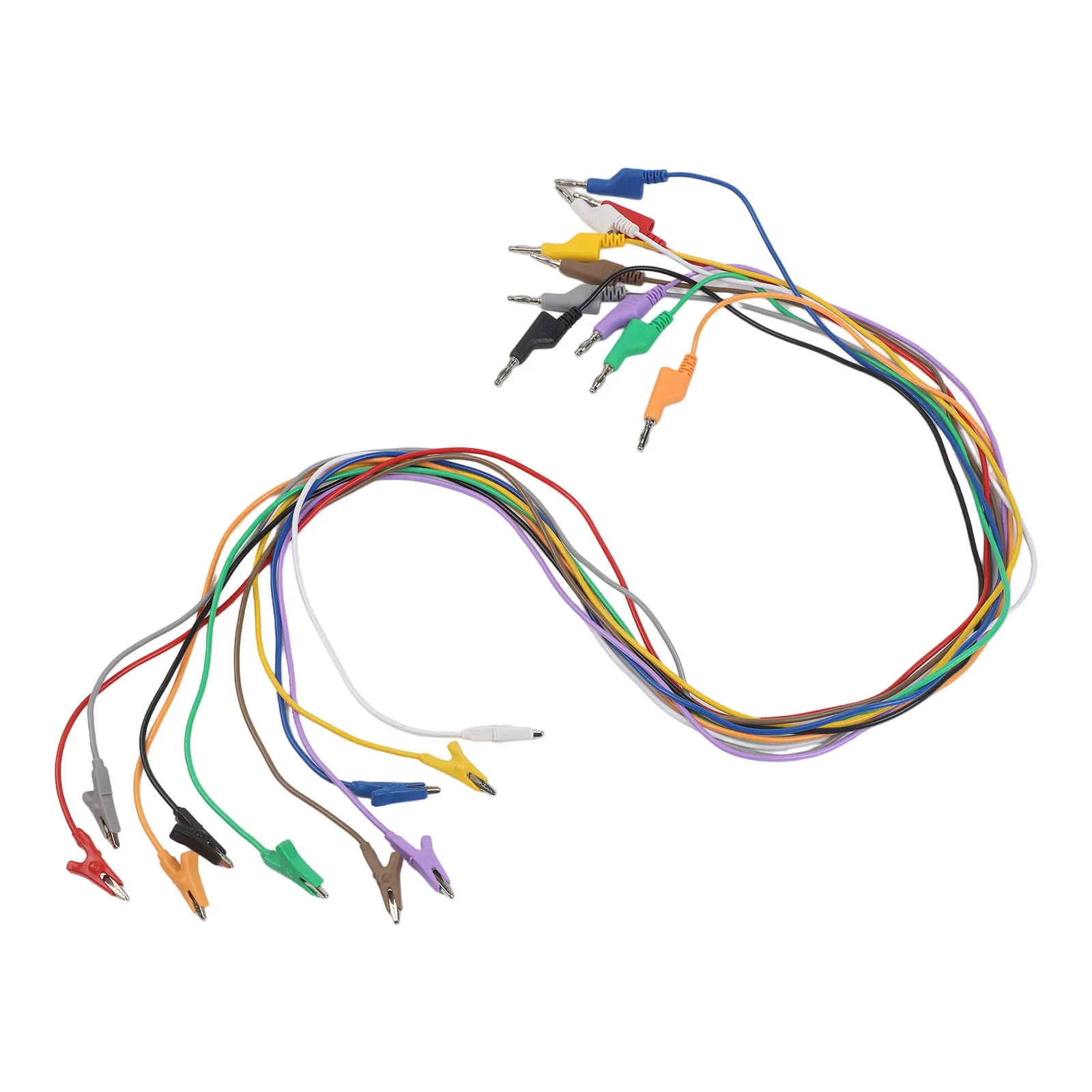Test Wires Set 10 Colors with Banana Connectors and For ALLIGATOR Clips for Multimeter Electrical Testing 1 Meter
Test Wires Set 10 Colors with Banana Connectors and For ALLIGATOR Clips for Multimeter Electrical Testing 1 Meter