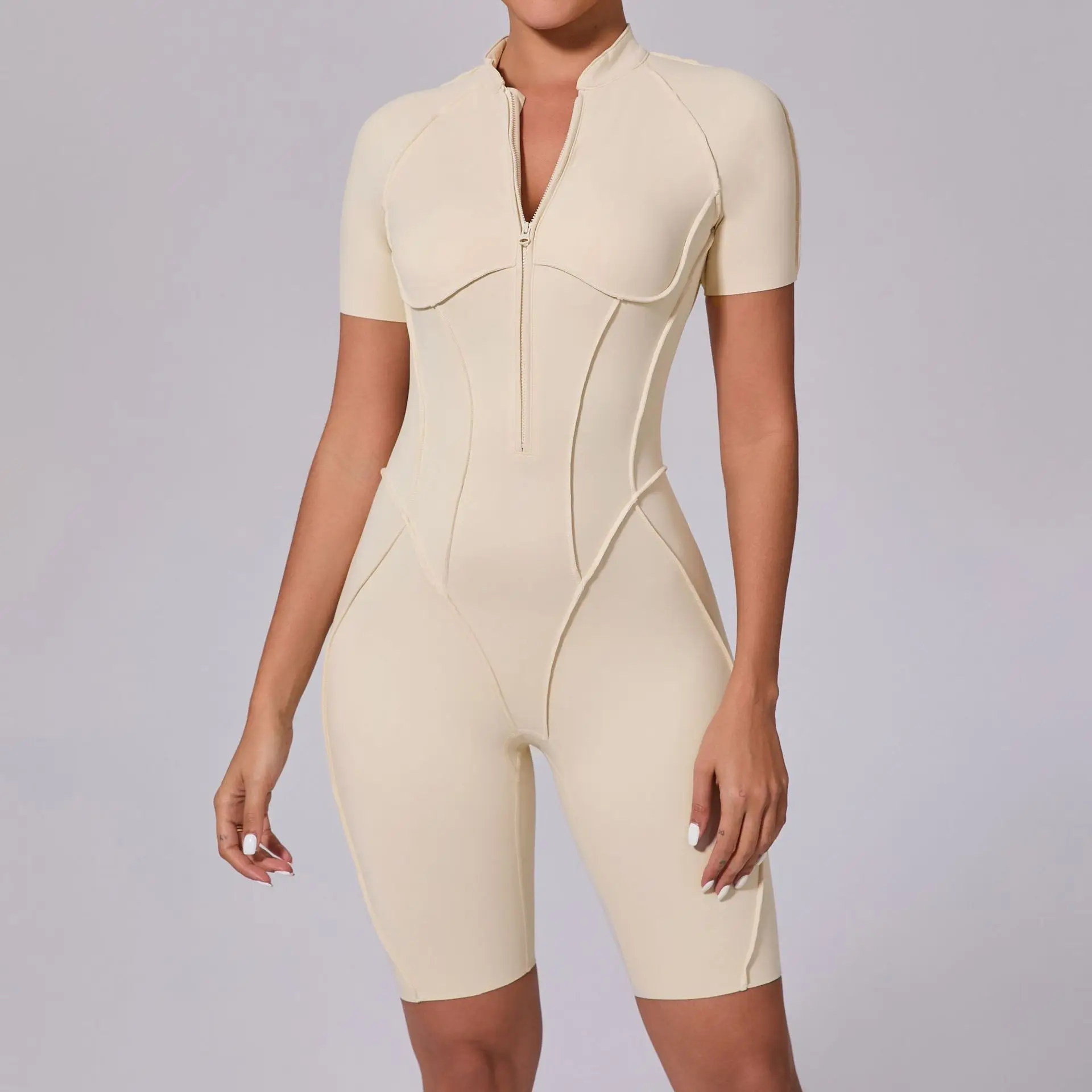 Summer Zipper Short Sleeve Wear Fitness Yoga Jumpsuit Female Dance Tight Sports Jumpsuit
Summer Zipper Short Sleeve Wear Fitness Yoga Jumpsuit Female Dance Tight Sports Jumpsuit