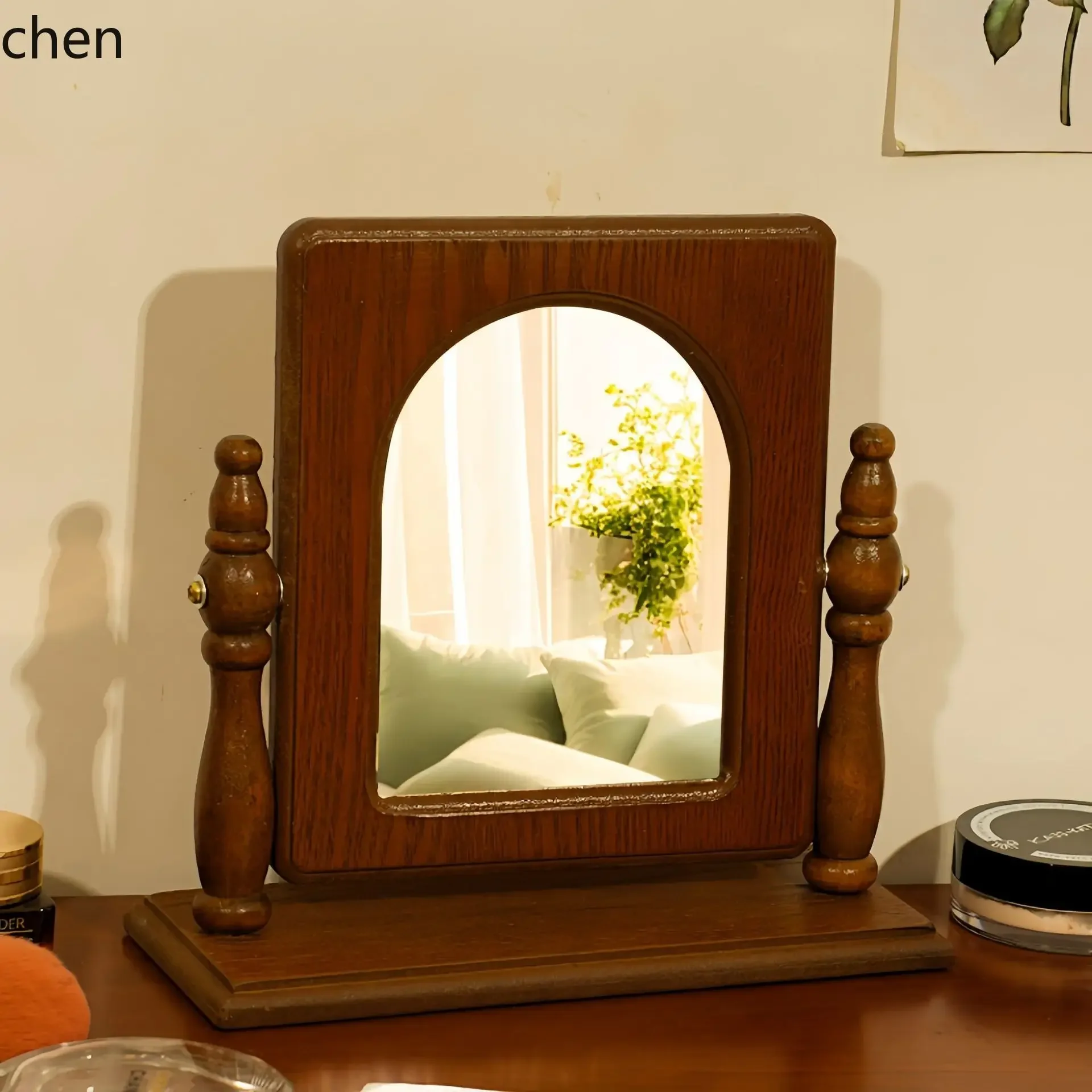V8 retro mirror wooden makeup mirror desktop decoration stand-up girl bedroom vanity mirror photo prop
V8 retro mirror wooden makeup mirror desktop decoration stand-up girl bedroom vanity mirror photo prop
