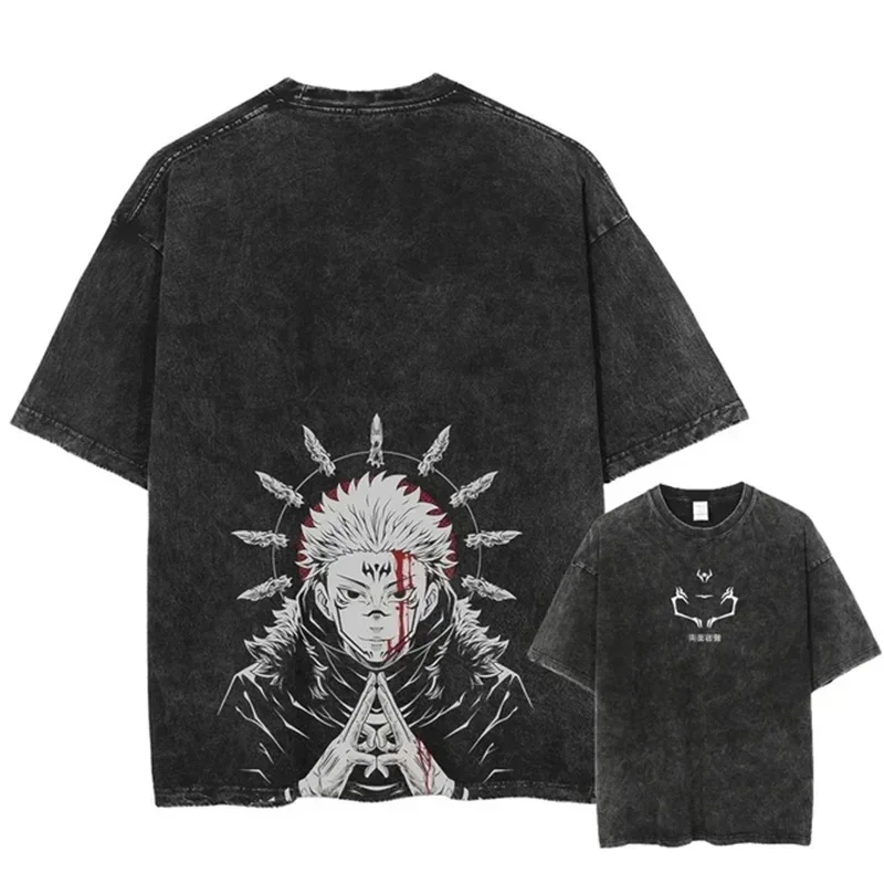 Hip Hop Street Wear Summer Short Sleeve Vintage T-Shirt Japanese Anime Print T-Shirt Women'S Harajuku Casual Wash T Shirt
Hip Hop Street Wear Summer Short Sleeve Vintage T-Shirt Japanese Anime Print T-Shirt Women'S Harajuku Casual Wash T Shirt