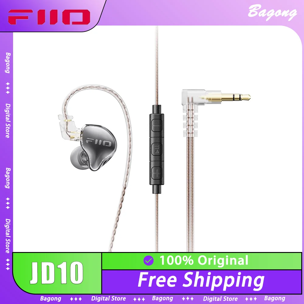 Fiio JD10 Wired In-Ear Earphone HiFi Dynamic Driver Monitor Earbuds 10mm High Resolution Earphone High-Fidelity Earphones Custom
Fiio JD10 Wired In-Ear Earphone HiFi Dynamic Driver Monitor Earbuds 10mm High Resolution Earphone High-Fidelity Earphones Custom