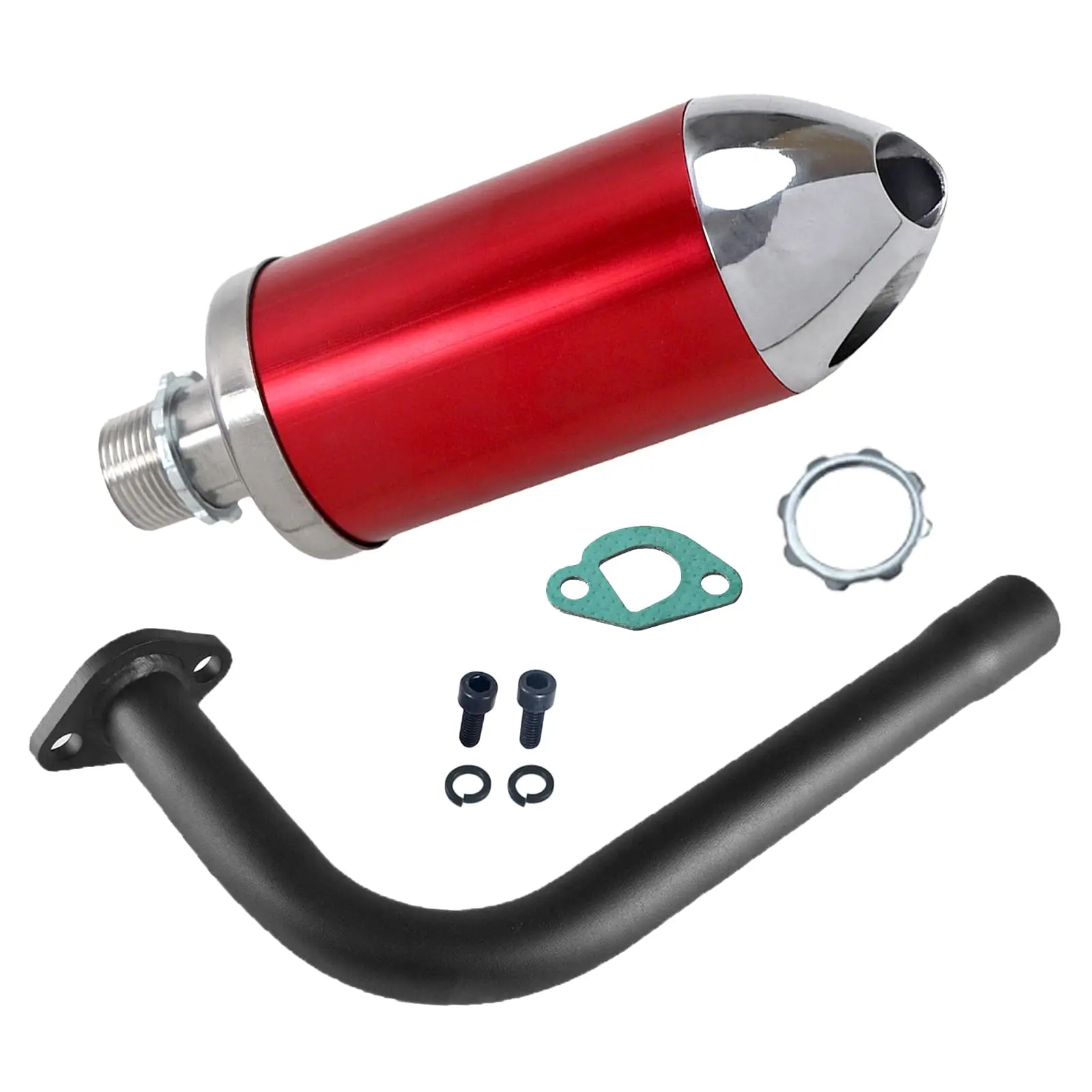 Red Performance Exhaust Muffler Kit With Black Header Pipe For CT200U BT200X KT196 MB200 GX160 GX200 Predator 212 196cc Go Kart
Red Performance Exhaust Muffler Kit With Black Header Pipe For CT200U BT200X KT196 MB200 GX160 GX200 Predator 212 196cc Go Kart