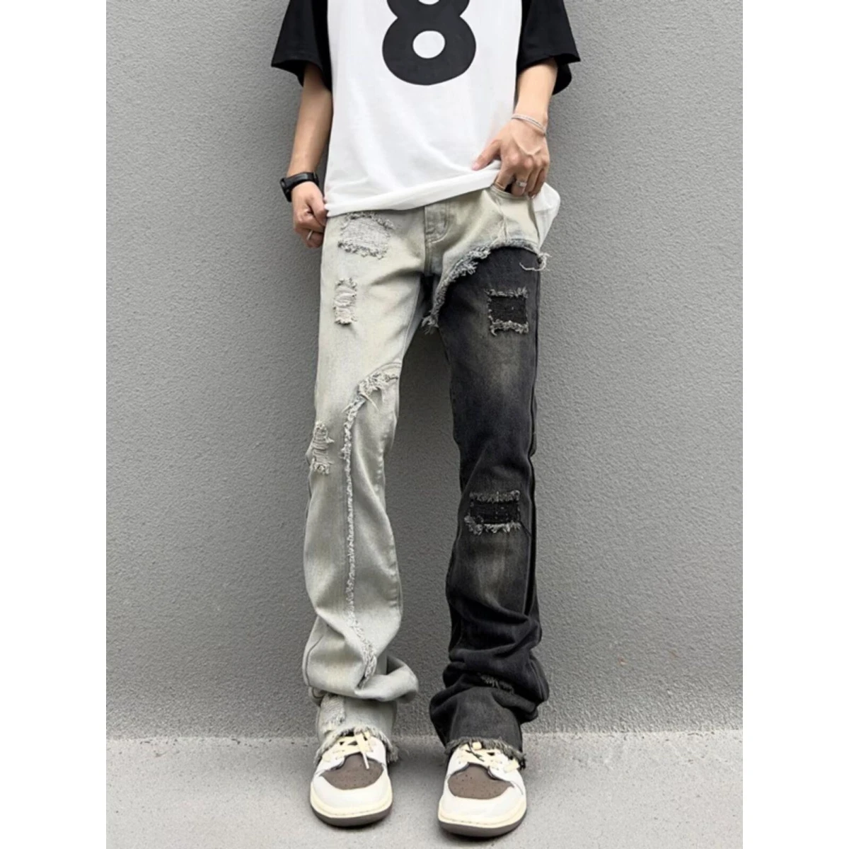 Мужские узкие прямые джинсы American Vibe, уличные брюки-колокольчики с разрывом, молодежные модные повседневные длинные тонкие джинсовые брюки
Мужские узкие прямые джинсы American Vibe, уличные брюки-колокольчики с разрывом, молодежные модные повседневные длинные тонкие джинсовые брюки