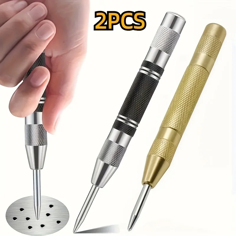 2pcs Heavy Duty Automatic Center Punch, Adjustable Spring Impact Hole Marker Scriber for Metal, Plastic, Wood
2pcs Heavy Duty Automatic Center Punch, Adjustable Spring Impact Hole Marker Scriber for Metal, Plastic, Wood