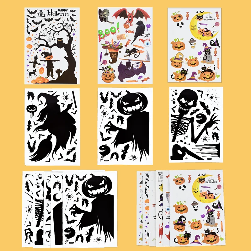 Halloween Horror Ghost Skull Window Stickers Cartoon Pumpkin Cat Bat Wall Sticker Halloween Home Party Decor Electrostatic Decal
Halloween Horror Ghost Skull Window Stickers Cartoon Pumpkin Cat Bat Wall Sticker Halloween Home Party Decor Electrostatic Decal