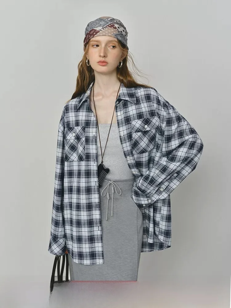 Women's Vintage Plaid Shirt Turn-down Collar All-match American Style Fall New Arrival Comfortable Breathable Polyester Fiber
Women's Vintage Plaid Shirt Turn-down Collar All-match American Style Fall New Arrival Comfortable Breathable Polyester Fiber