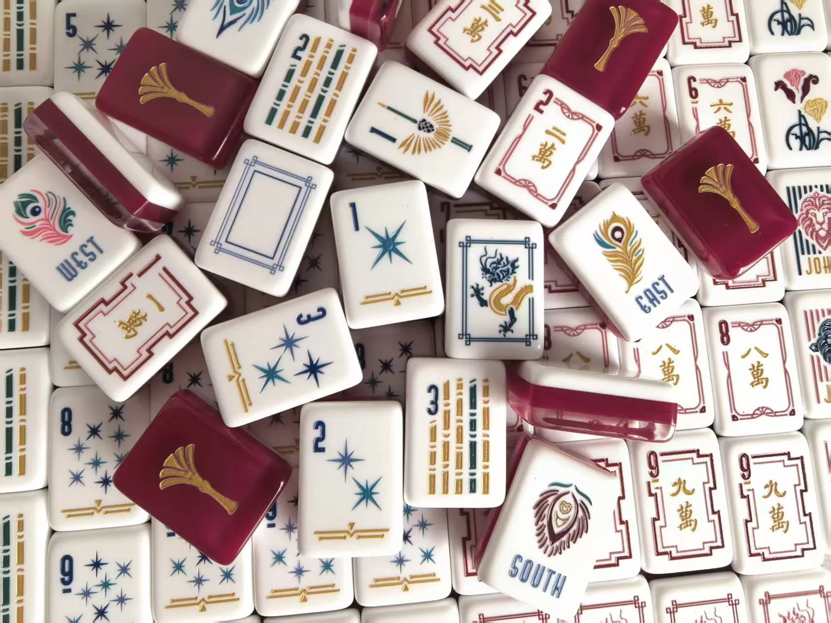 Luxury 2 Layer Acrylic Mahjong Tiles Set Red Backside Gold Paint Gingo American Mahjong Game Kit For 4 Players Family Party
Luxury 2 Layer Acrylic Mahjong Tiles Set Red Backside Gold Paint Gingo American Mahjong Game Kit For 4 Players Family Party