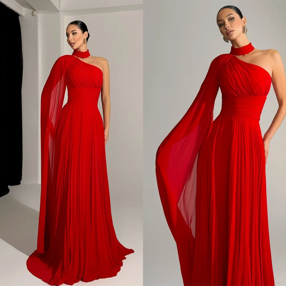 Customized Exquisite Burgundy Chiffon Evening Dress Classic Crew Neck One Shoulder Shawl Sweep Train Special Occasion Gowns
Customized Exquisite Burgundy Chiffon Evening Dress Classic Crew Neck One Shoulder Shawl Sweep Train Special Occasion Gowns