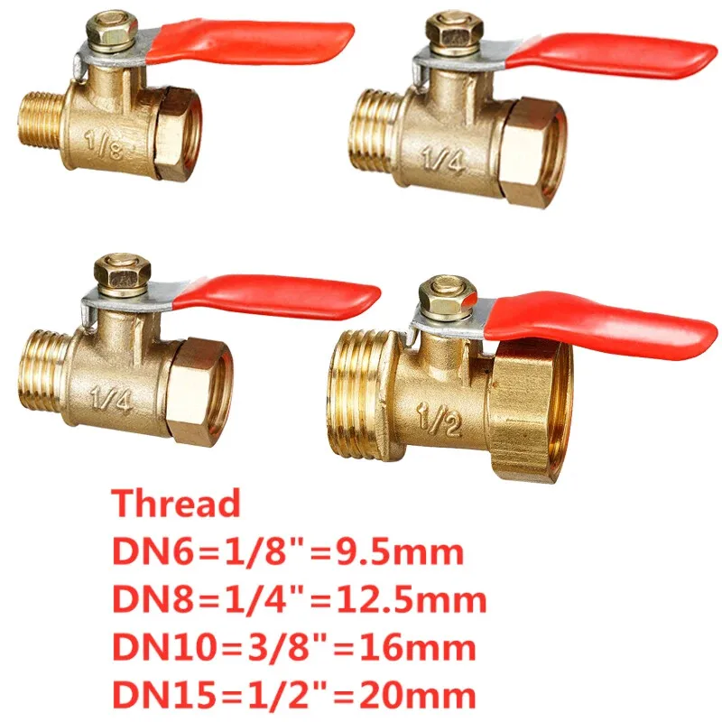 Brass small ball valve 1/8" 1/4'' 3/8'' 1/2'' Female/Male Thread Brass Valve Connector Joint Copper Pipe Fitting Coupler Adapter
Brass small ball valve 1/8" 1/4'' 3/8'' 1/2'' Female/Male Thread Brass Valve Connector Joint Copper Pipe Fitting Coupler Adapter