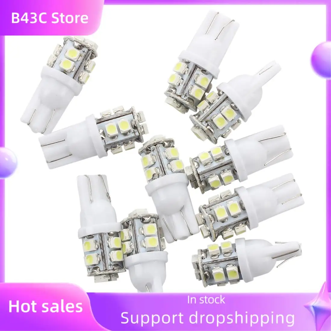 B14C 10 X T10 168 194 W5W Car White High Power SMD 10 LED Wedge Light Bulb Lamp 12V
B14C 10 X T10 168 194 W5W Car White High Power SMD 10 LED Wedge Light Bulb Lamp 12V