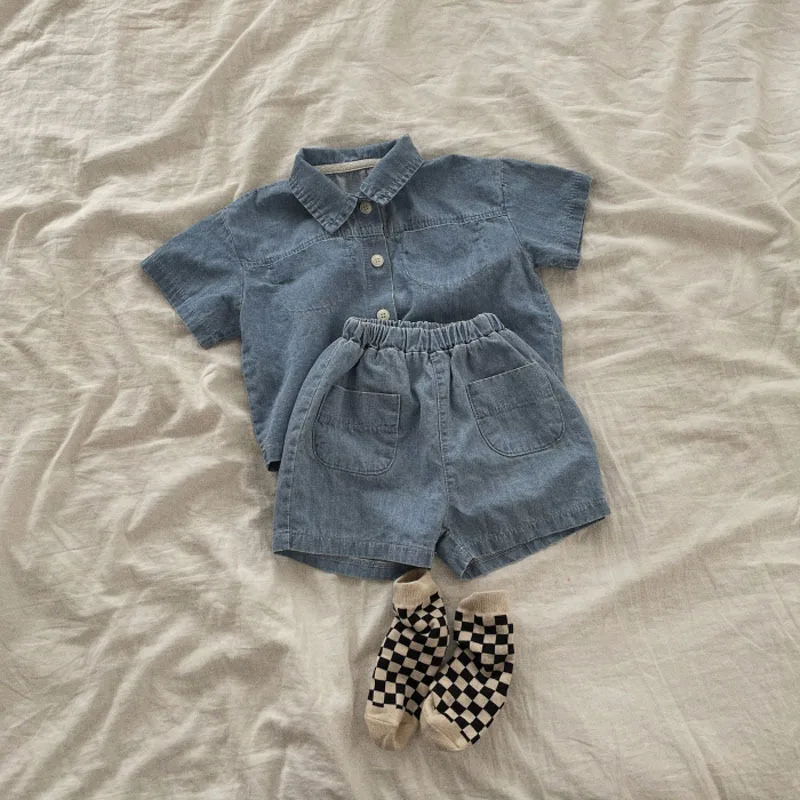 2025 Summer New Baby Short Sleeve Clothes Set Boys Girls Denim Shirts Coat + Shorts 2pcs Suit Kids Fashion Casual Outfits
2025 Summer New Baby Short Sleeve Clothes Set Boys Girls Denim Shirts Coat + Shorts 2pcs Suit Kids Fashion Casual Outfits