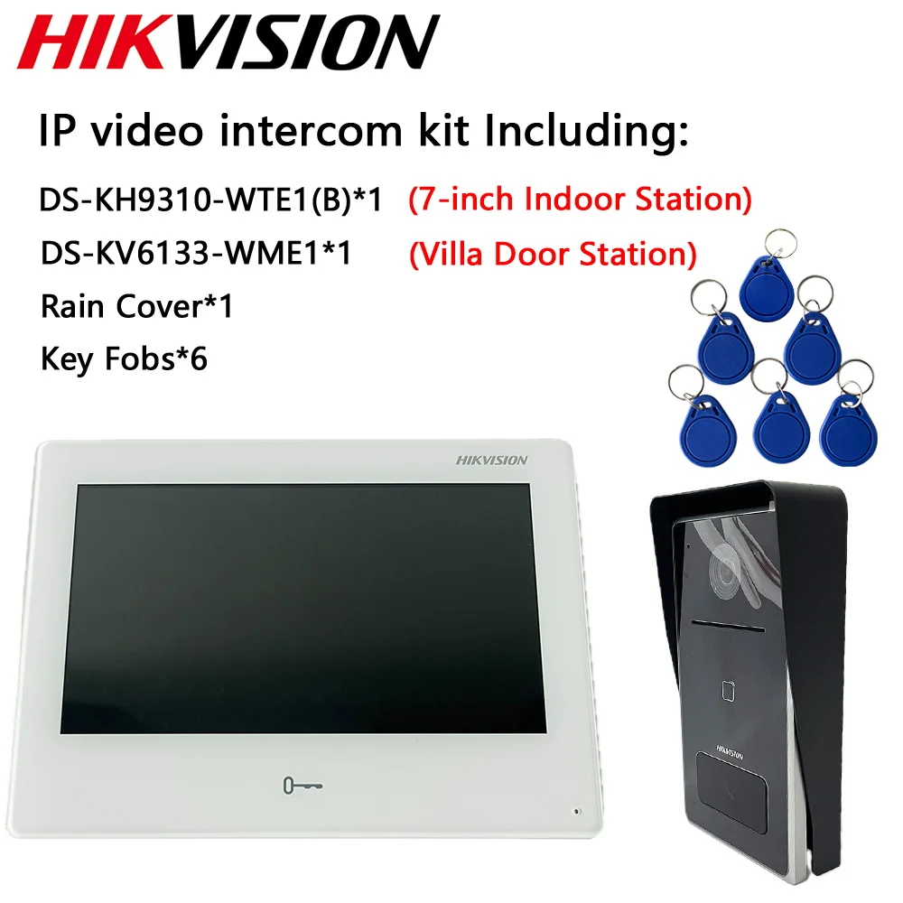 Hikvision IP Video Intercom Kit DS-KH9310-WTE1(B) 7-inch colorful touch screen Built-in Android System DS-KV6133-WME1
Hikvision IP Video Intercom Kit DS-KH9310-WTE1(B) 7-inch colorful touch screen Built-in Android System DS-KV6133-WME1